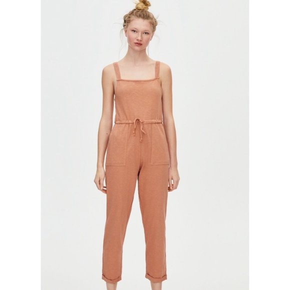 Pull & Bear Cropped Romper Jumpsuit Melon Women Sz. S - Picture 2 of 6